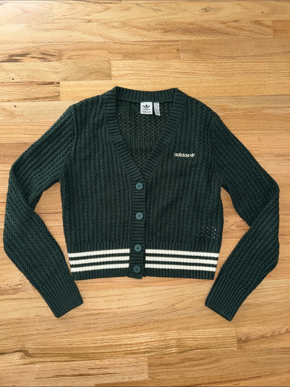 Adidas Cardigan in Mineral Green - Picture 4 of 6